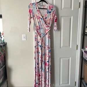 Pinkblush floral maxi dress